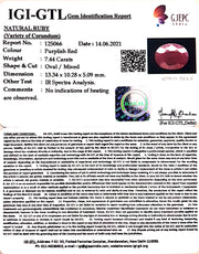 8.25 Ratti Natural neo burma Ruby with Govt. Lab Certificate-(2331)